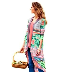 Soft surroundings Daydream topper boho cardigan in waterfall size Small